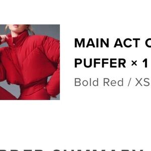 Limited Edition Red Alo Corset Puffer Jacket